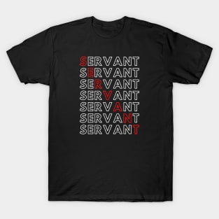 Servant - Red and White Design T-Shirt